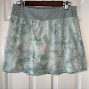 Lululemon Pace Rival Mid-Rise Skirt Length Extra Long White Sheer Silver Blue 8‎